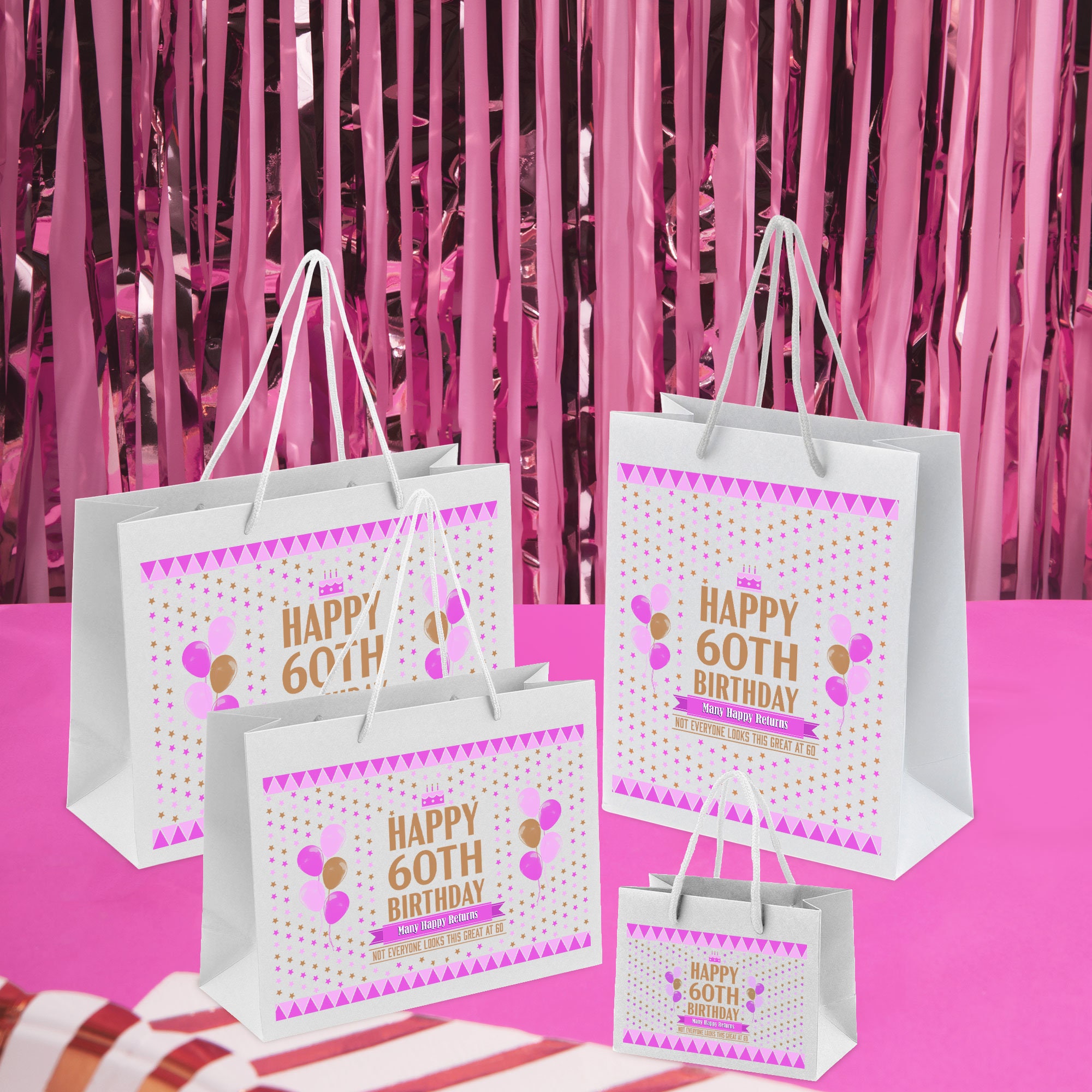 60th Birthday Gift Bag for Men Women Large Medium and Small Recycled Eco Friendly Present Bag Funny Looks Good Party Gift Bags Etsy UK