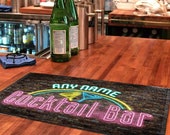 Personalised Bar Towels for Home Pub Neon Beer Towel Mats Accessories for Cocktail Bars - 30cm x 50cm - BAR-TOW-S-098 - Add Name Text