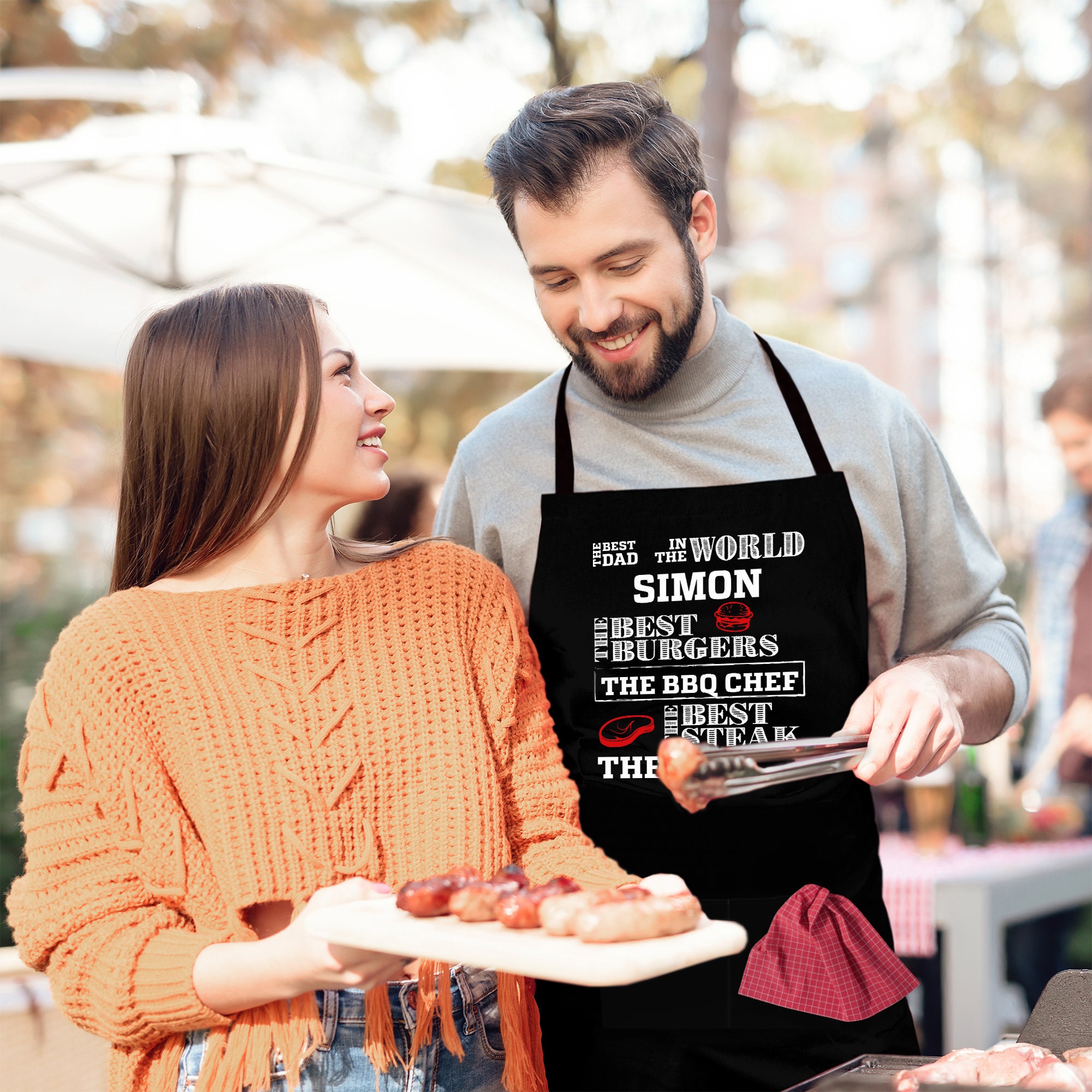 Grembiule BBQ Uomo Divertente Con 3 Tasche - Regalo Per Papà, Marito, Chef | Impermeabile E Regolabile - Foto 3