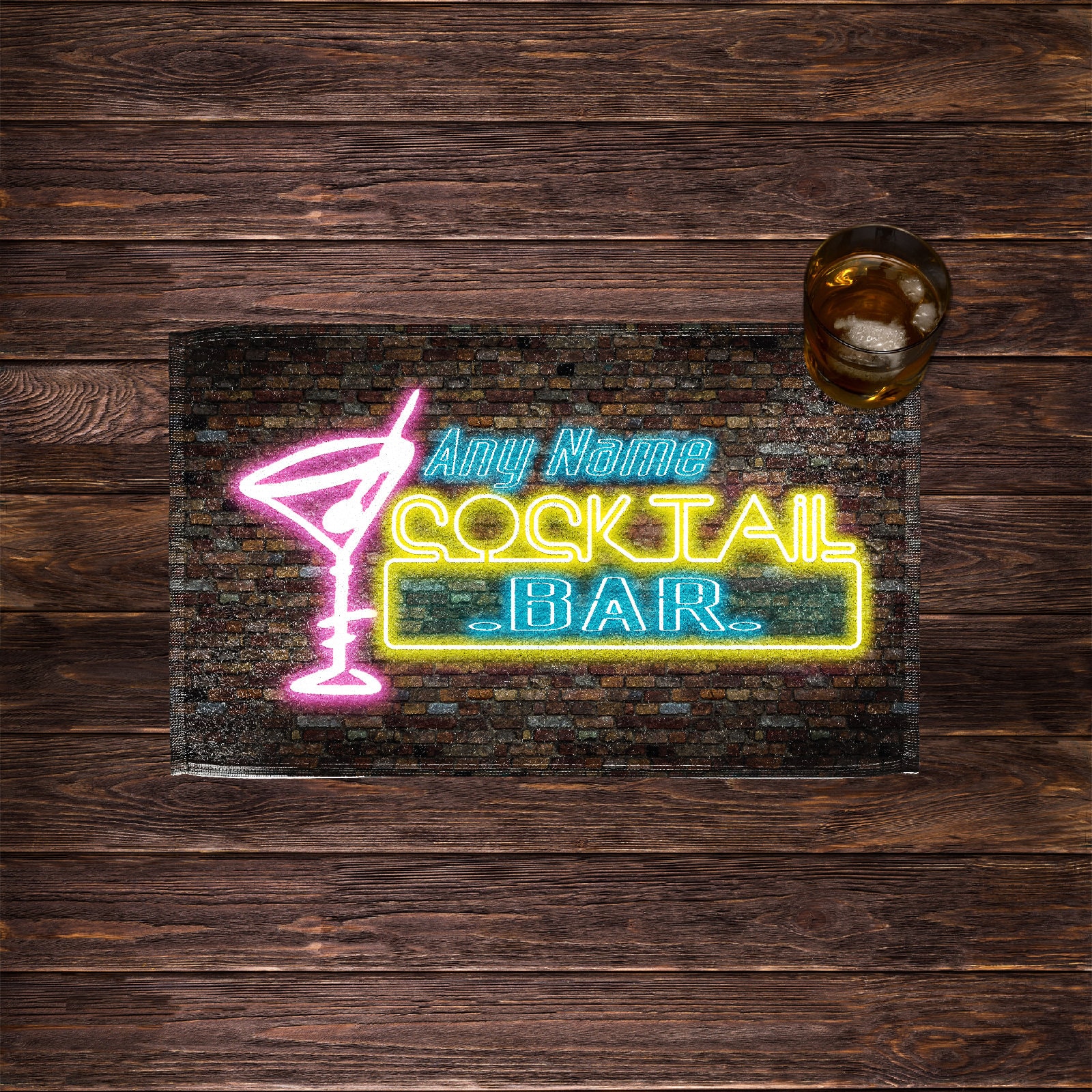 Personalised Bar Towels for Home Pub Neon Beer Towel Mats Etsy