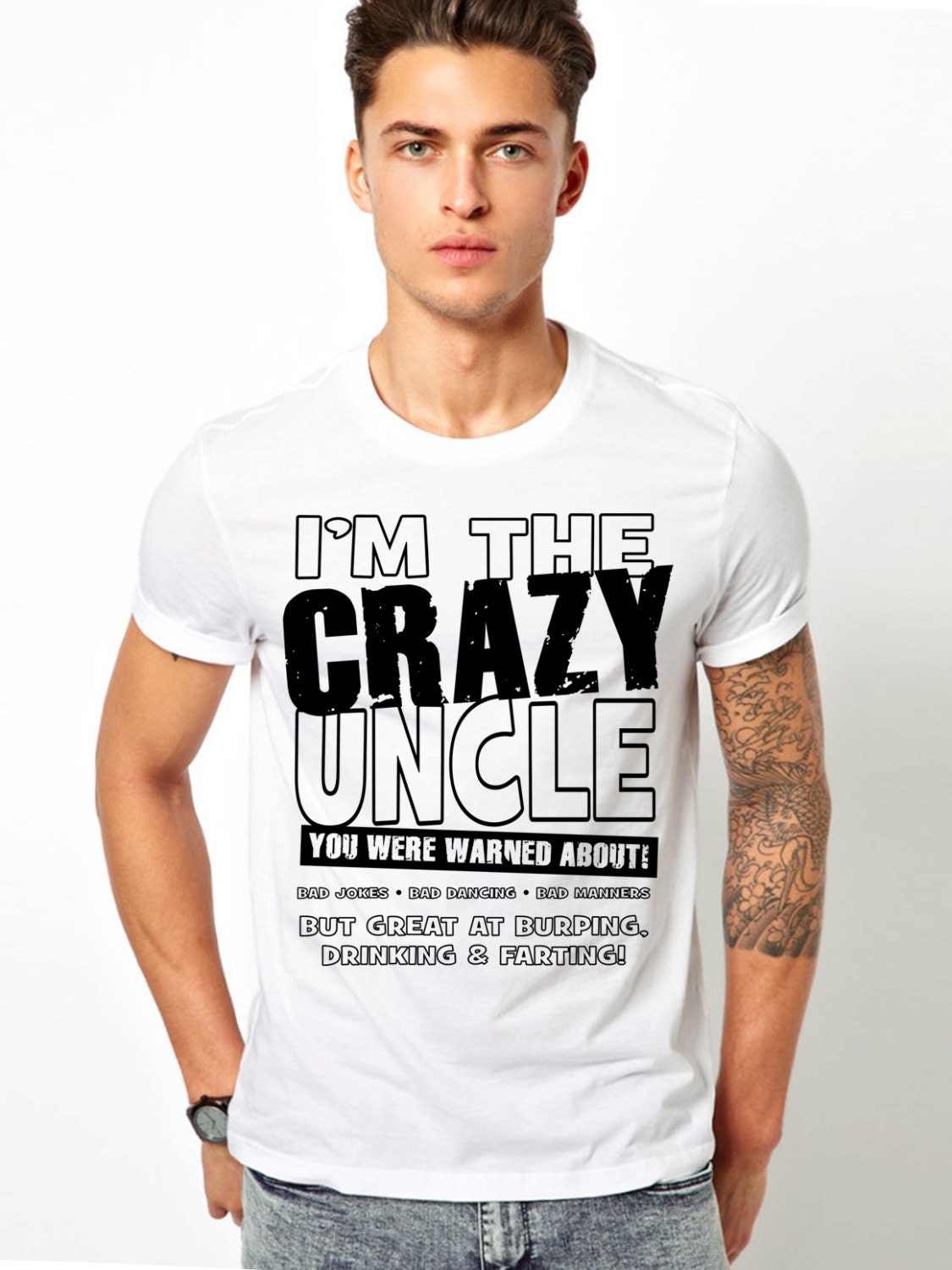 Funny Men's T Shirt I'm the Crazy Uncle 