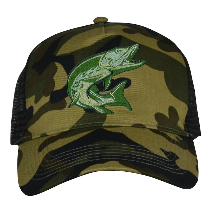 Pike Fishing Trucker Snapback Hat Fishing Gift for Men Dad Etsy