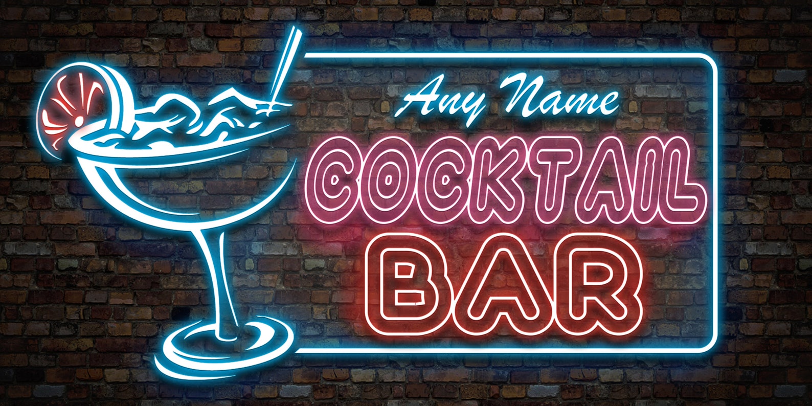 Personalised Neon Bar Sign Cocktail Light Effect Metal Signs Etsy UK
