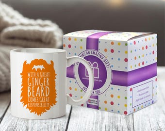 Funny Ginger Beard Gifts For Him – Bearded Mug Gag Gift Dad – Funny Coffee Mug - Great Ginger Beard Brother - Tankard
