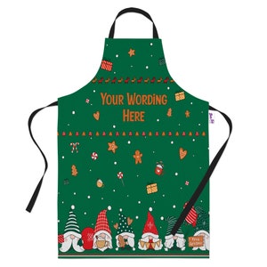 Christmas Apron Personalised Baking Gifts - Kitchen Cooking Xmas Gift Ideas - Aprons for Women & Men - Add Your Text - Little Santas