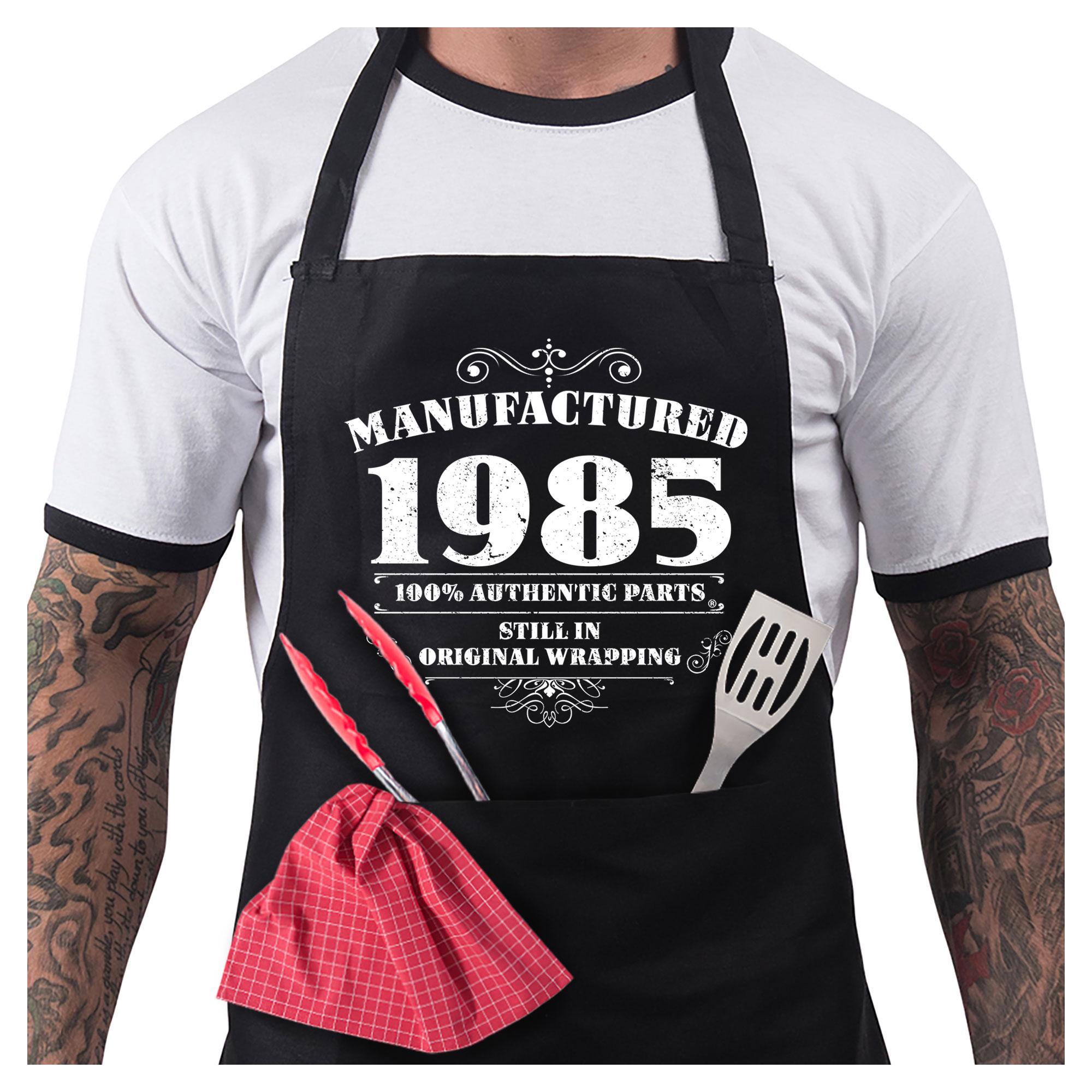 Grembiule Divertente Da Uomo Con 2 Tasche | Nero Regolabile | Per Cucina, Barbecue, Grigliate | Regalo Per Papà - 2