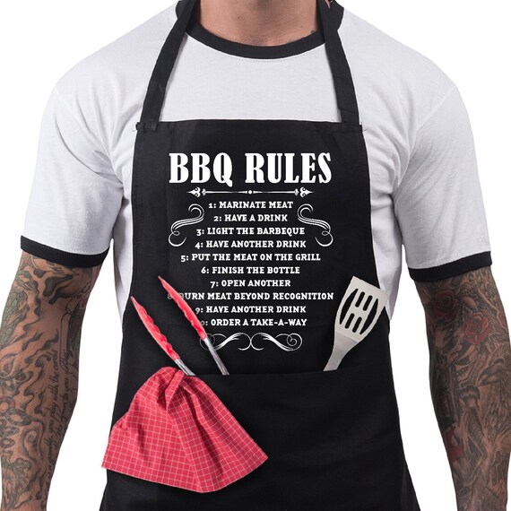  Funny Aprons for Men, BBQ Dad Apron with 2 Pockets