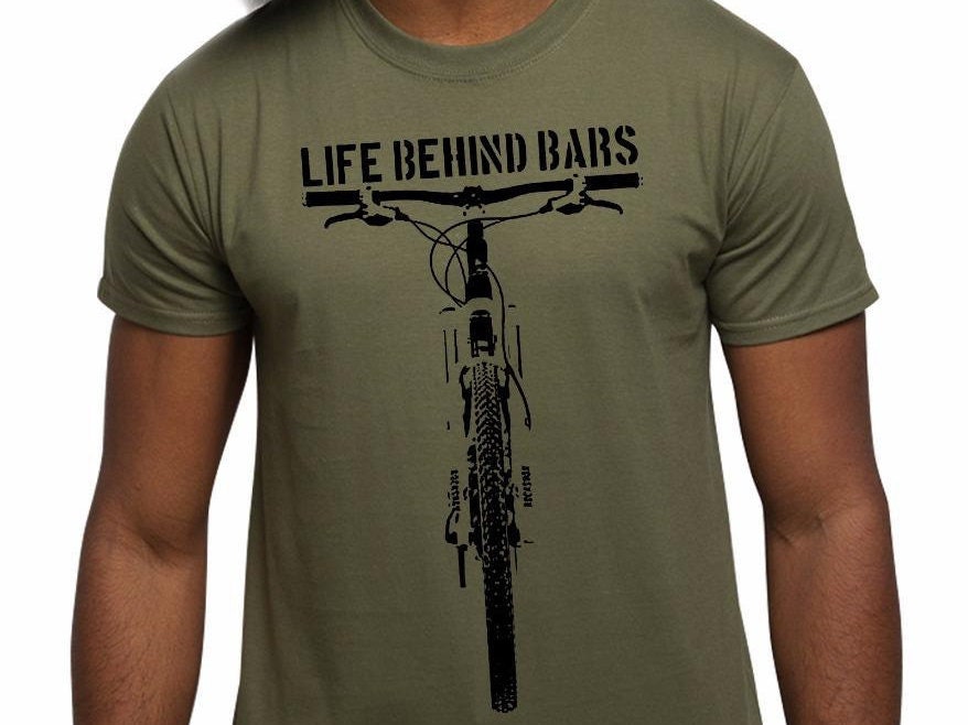 Men's Mountain Bike T Shirt MTB T Shirt Life Behind Bars T | Etsy