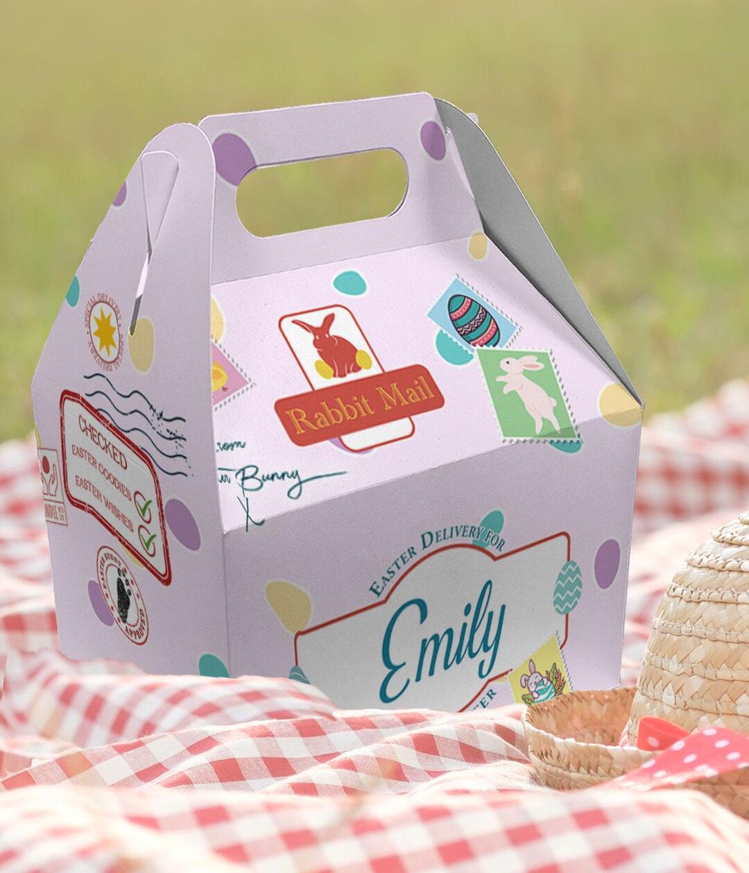 Personalised Easter Treat Box Gift Bags for Kids Children's Egg Hunt ...