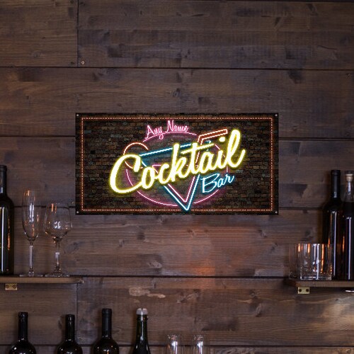Customisable Hanging Bar Name Sign Perfect for Home Bars or Etsy UK
