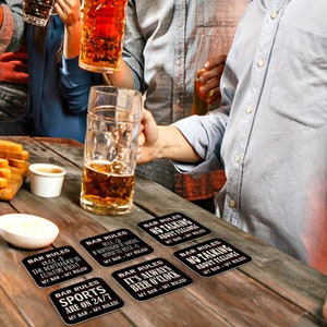 Beer Mats in Packs of 24, 48, 96 Bulk Buy Absorbent Square Cardboard Drink Coasters or Home Bars Pubs Bar Rules image 7