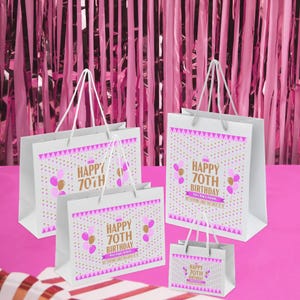70th birthday gift bag for women - luxury eco friendly present bag - funny looks good party gift bags