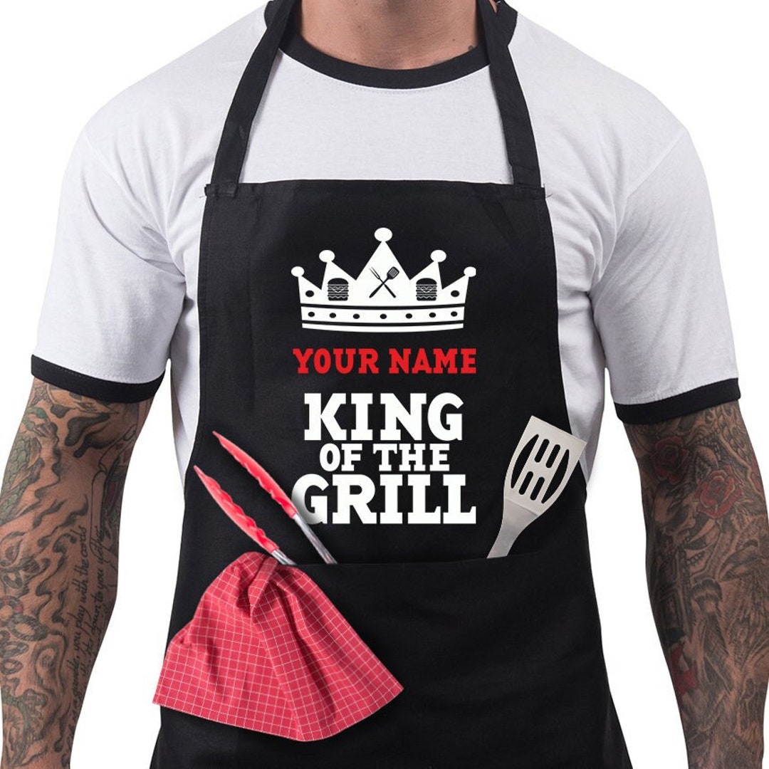 Personalised BBQ Aprons for Men, Funny Cooking Chef Apron Adjustable With 2  Pockets Birthday, Christmas, Gifts for Him King of the Grill - Etsy