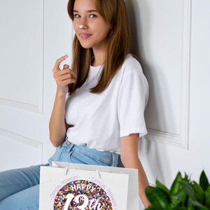 Borsa regalo per il 13° compleanno per ragazze adolescenti - borsa regalo ecologica riciclata grande, media e piccola - borsa regalo scintillante per lei