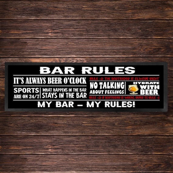 Long Whiskey Beer Service Cocktail Dish Drying Bar Drip Mat