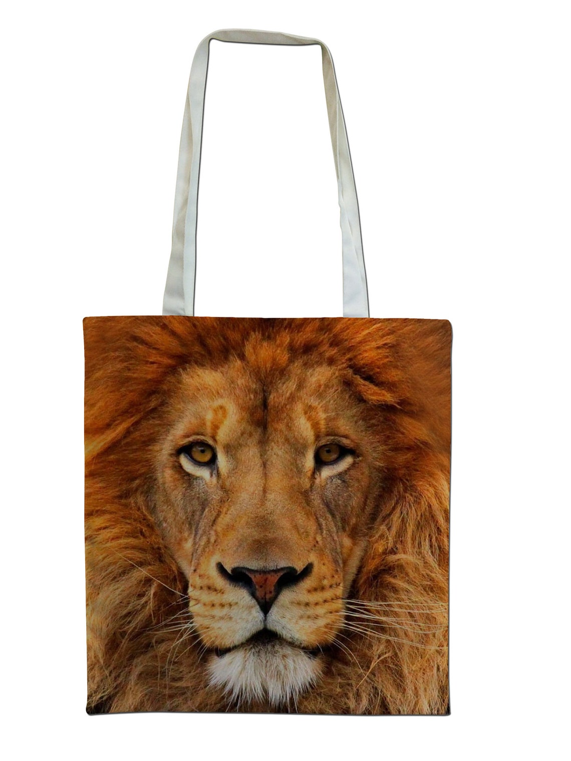 Lion Tote Bag Lion Face Fabric Shoulder Bag Shopping Tote Etsy