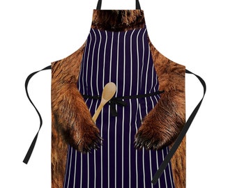 Funny Baking Apron Bear Outfit – Cooking Apron Chef Gift For Men – Women's Baking Gift Full BBQ Grilling Kitchen Apron