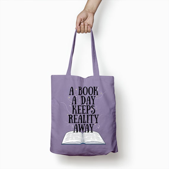 Cute Tote Bag Large Cotton Tote Book A Day Fabric Shoulder Bag