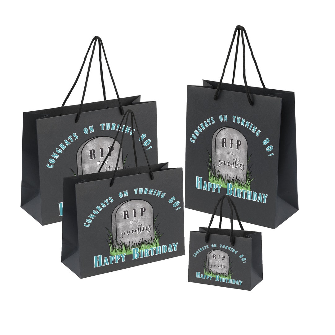 Luxury 80th Birthday Gift Bags Available in Black White & Etsy