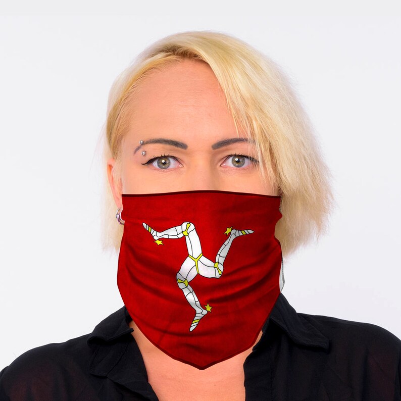 Isle of Man UK Flag Reusable Face Masks Bandana Neck Gaiter Etsy