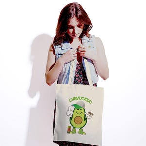 Sacs fourre-tout avocat pour femme Cadeaux végétaliens sac shopping en coton sac à bandoulière pour femme sac de plage imprimé chavacado