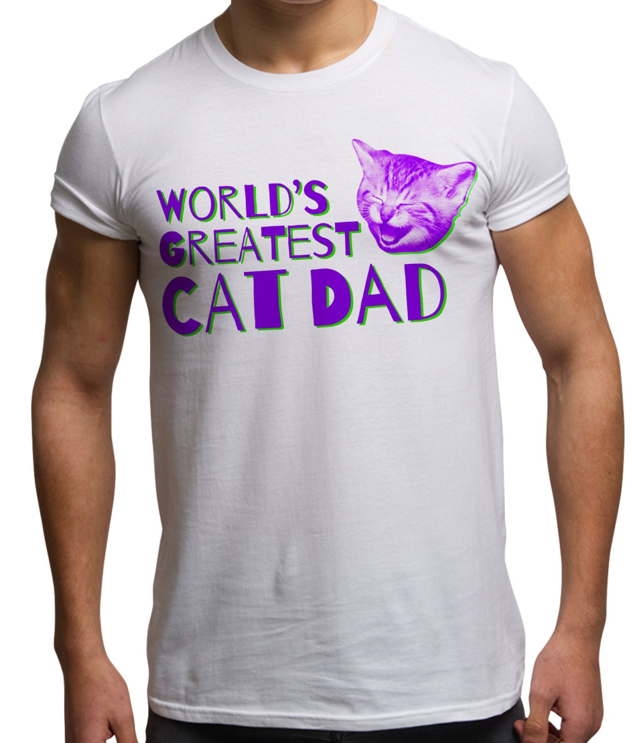 Image of Worlds Greatest Cat Dad Funny Animal Lover Kitten Fathers Day T Shirt Gift