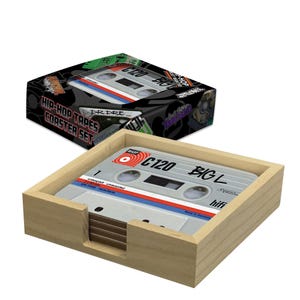 Hip Hop Rap Tapes Drink Coasters - Pack of 4 or 6 - Coasters - 80s Hip Hop music Lover Gift Ideas