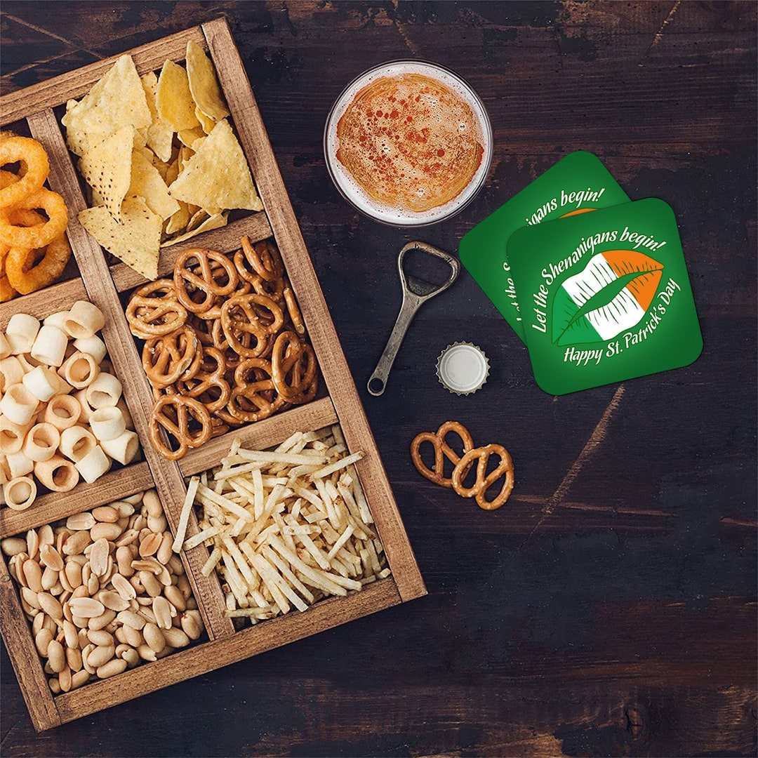 St Patricks Day Beer Mats Bar Party Decorations Irish Flag Funny St