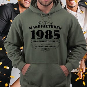 40th Birthday Gifts for Men Man Him Dad Brother Mum Sister Auntie Uncle Friend Hooded Sweatshirt Hoodie 1985