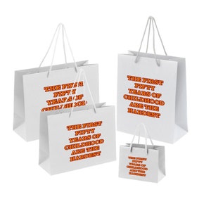 Luxus 50. Geburtstag Geschenk Tasche für ihre Mutter Schwester Schwarz Weiß Grau Kleine Große Scherztasche Für Nanna Opa -Kindheit ist hart