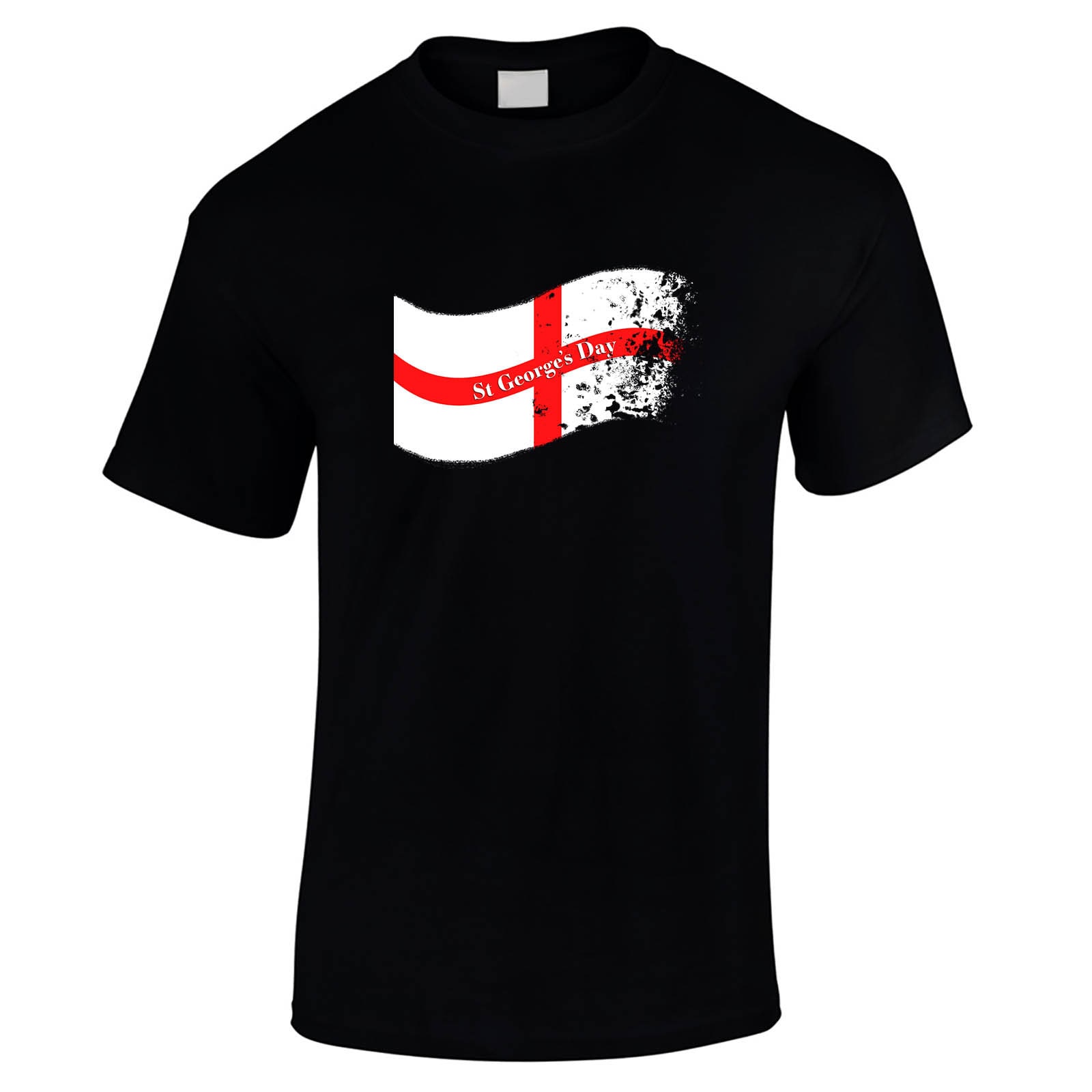 St George's Day T Shirt Accessories - Saint George Cross England Flag Short Sleeve T-Shirts for Men St Georges Day Clothing - Faded Flag