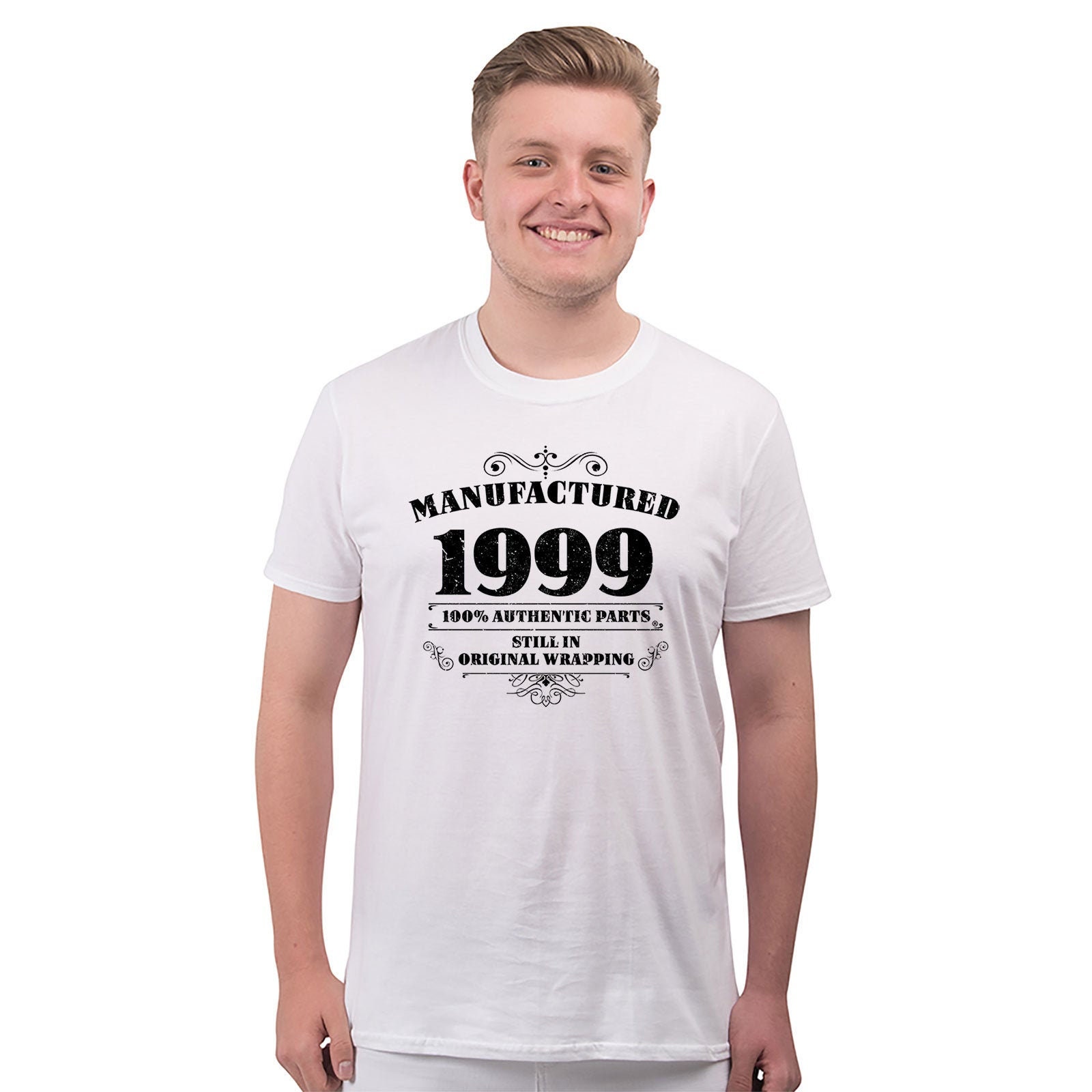 Image of Mens 21st Birthday Gifts – Shirt Gift For Him Ideas Present Funny T-Shirt Manufactured 1999