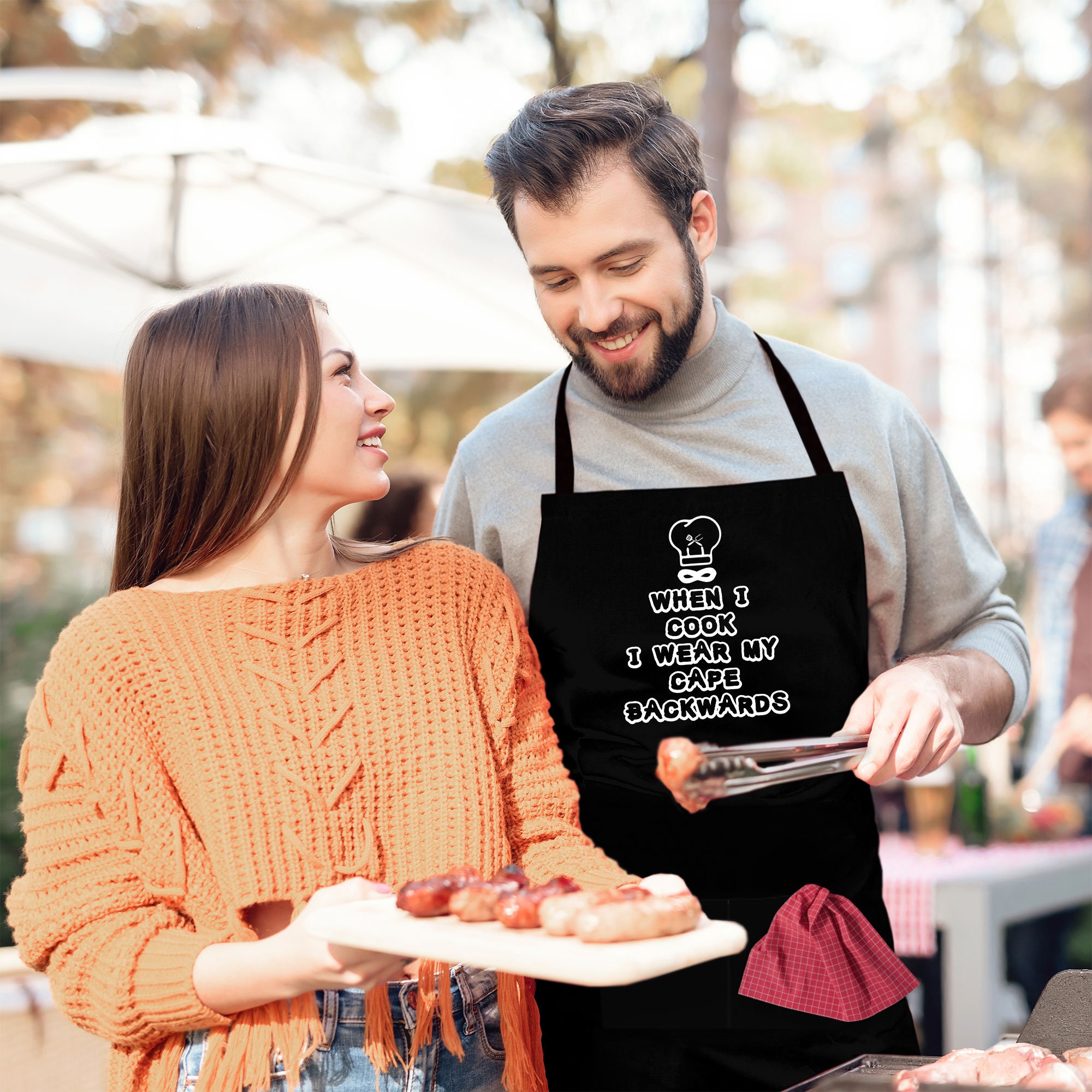 When I Cook I Wear My Cape Backwards — Funny Grilling Apron by Cozy Mart –  The Cozy Mart