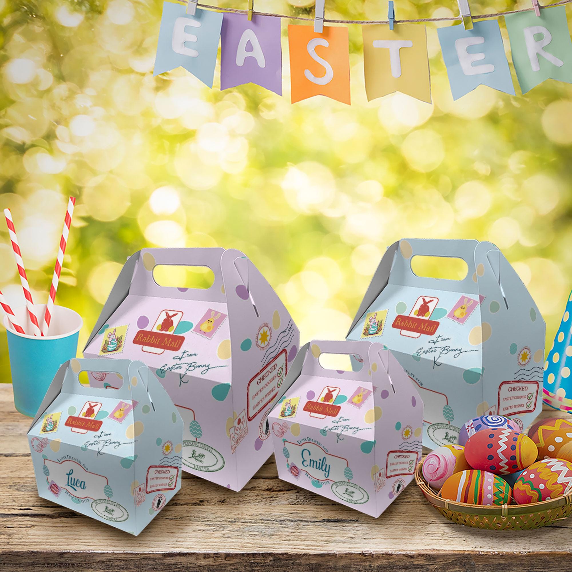 Personalised Easter Egg Treat Box Gift Bags for Kids Children's Egg ...