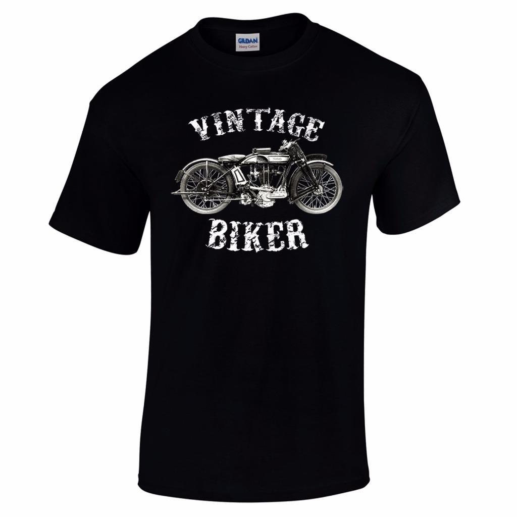 Neverless Damen T-Shirt Biker-Motiv – Slim Fit, 100% Baumwolle, Vintage