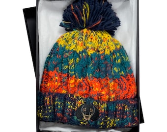 Baddery Bonnet Tricoté Teckel, Blau - Dackel, Taille Unique