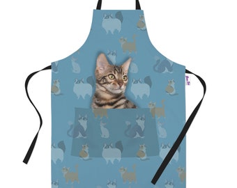 Bengal Gifts for Cat Lovers Owners - Cooking Baking Aprons - Kitchen Apron Gift for Women Men Bakers and Cooks