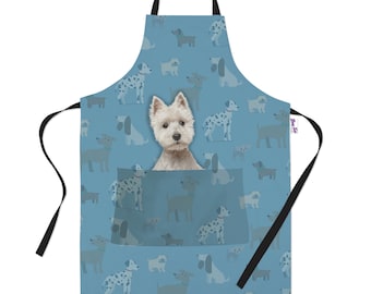 West Highland White Terrier Gifts for Dog Lovers Owners - Cooking Baking Aprons - Kitchen Apron Gift for Women Men Bakers and Cooks