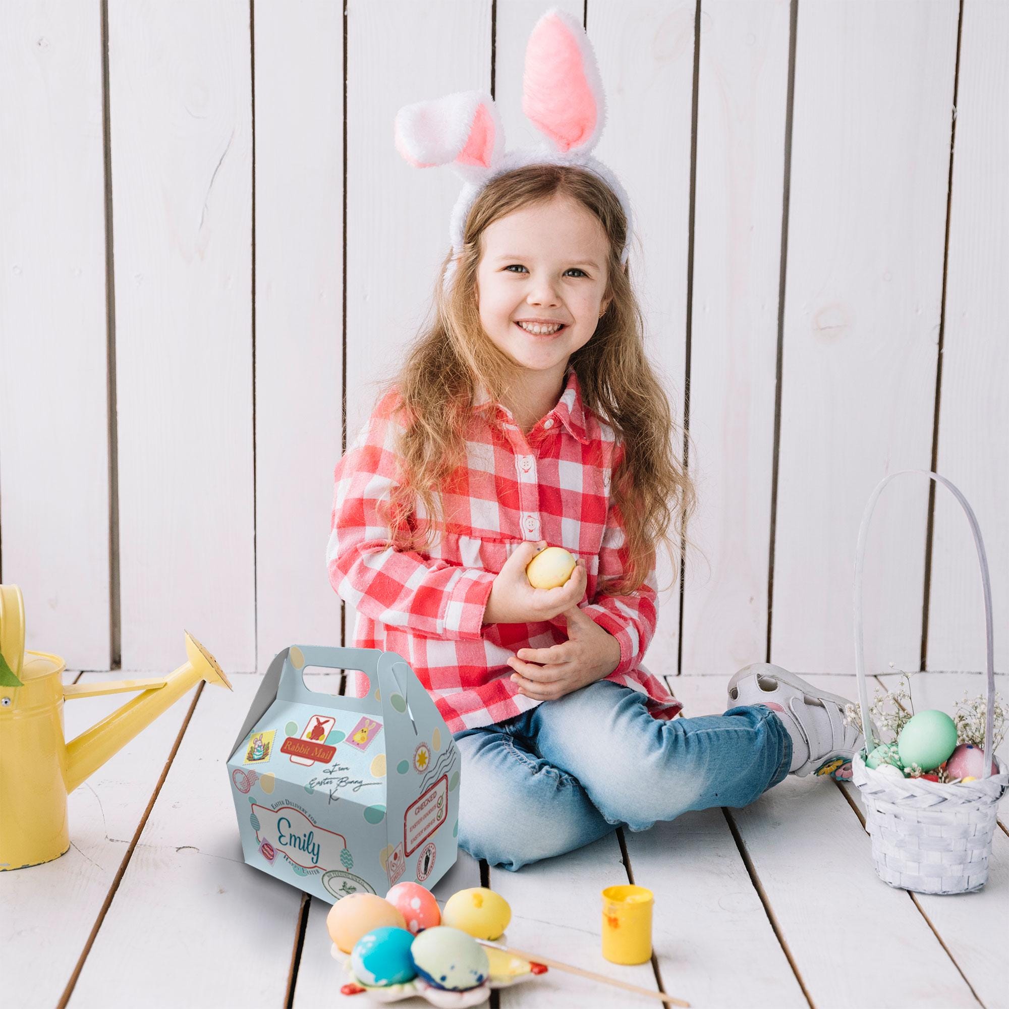 Personalised Easter Egg Treat Box Gift Bags for Kids Children's Egg ...