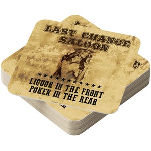WARNING RUDE! Beer Mats in Packs of 24, 48, 96 Square Cardboard  For Home Bars - Funny Beer Mats For Man Cave, Summer Garden Bar Party