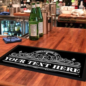 Personalized Beer Bar Mat – Personalise Man Cave Bar Gift - Custom Bar Sign – Bar Accessories Gift For Men