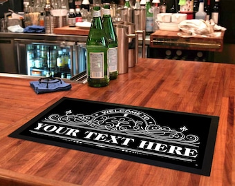Personalized Beer Bar Mat – Personalise Man Cave Bar Gift - Custom Bar Sign – Bar Accessories Gift For Men