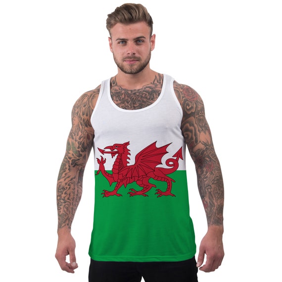 Mens Holiday Vest Welsh Flag Tank Top 