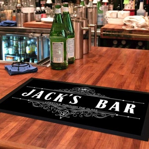 Personalised Bar Runner Bar Mat Gift Idea Customised Rubber Bar Mat Spill Mat Home Bar Décor Bar Accessories Gift For Men image 4
