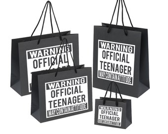 13th Birthday Gift Bag For Teenage Boys and Girls - Large, Medium and Small Recycled Eco Friendly Present Bag - May Contain Attitude 13 Teen