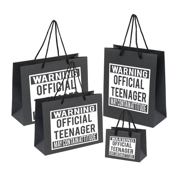 13th Birthday Gift Bag For Teenage Boys and Girls - Large, Medium and Small Recycled Eco Friendly Present Bag - May Contain Attitude 13 Teen