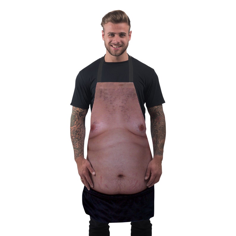 Funny Baking Apron Fat Man Cooking Apron Gift For Men Baking Gift BBQ Grilling Kitchen Apron image 3