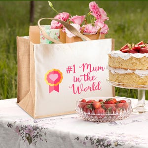 Muttertags-Jutebeutel-Geschenk für Frauen, Nr. 1-Mama in der Welt-Geburtstagsgeschenkidee von Tochter, durchdachtes Andenken für Mama