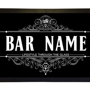 Personalised Bar Runner Bar Mat Gift Idea Customised Rubber Bar Mat Spill Mat Home Bar Décor Bar Accessories Gift For Men image 3