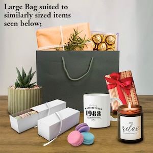 Luxury 60th Birthday Gift Bag, Born In 1964 Black, White or Grey, Small, Medium or Large Gift Bags Vintage Gift Bag For Nanny, Grandad Large Landscape